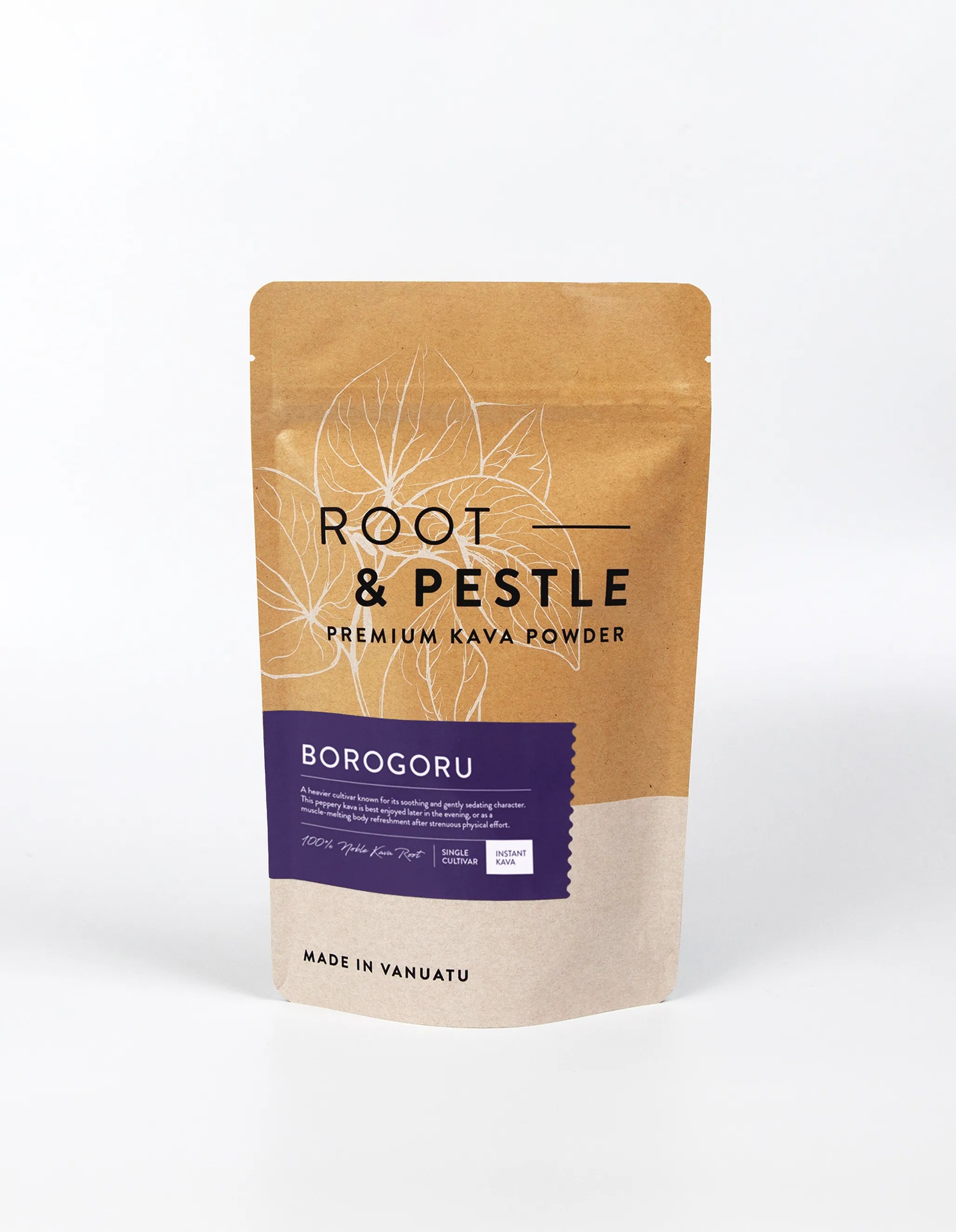 Borogoru Instant Green Kava pouch, front