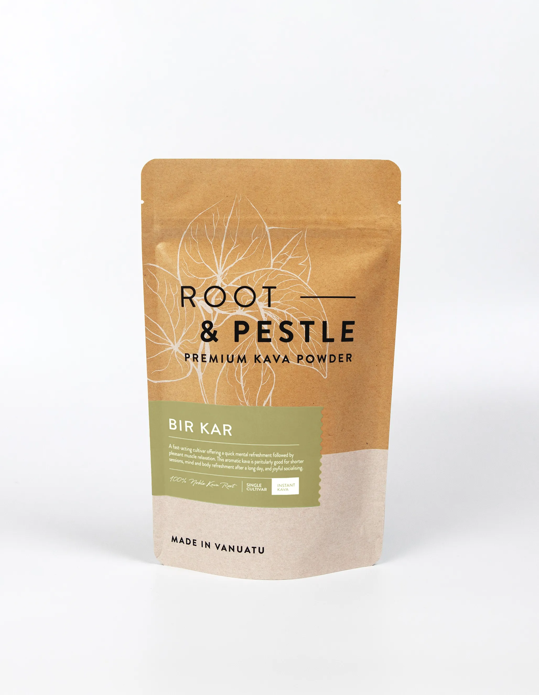 Bir Kar Instant Green Kava pouch, front